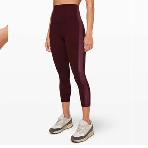 lululemon athletica Burgundy Velvet High-Rise Cropped Pants